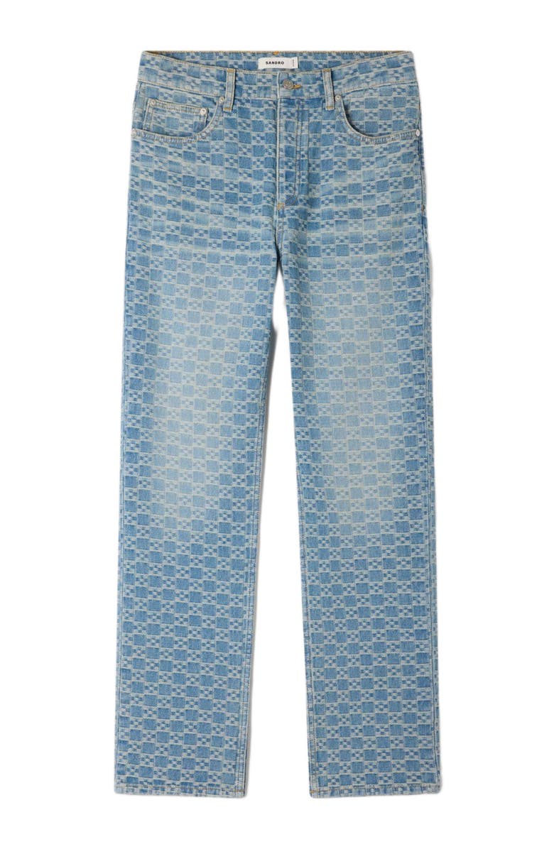 SANDRO Regular-fit Square Cross jeans, Alternate, color, Sky Blue