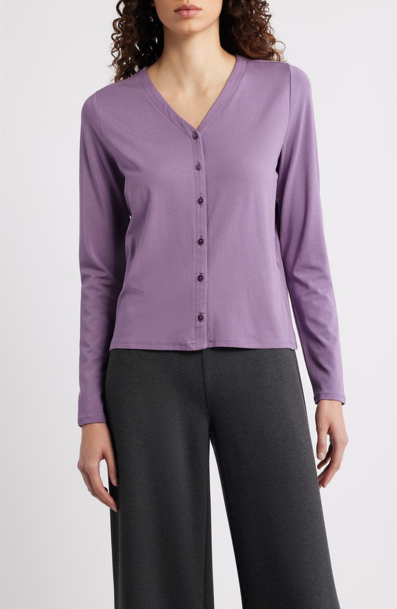 Eileen Fisher Boxy Button-Up Top, Main, color, Mulled Grape