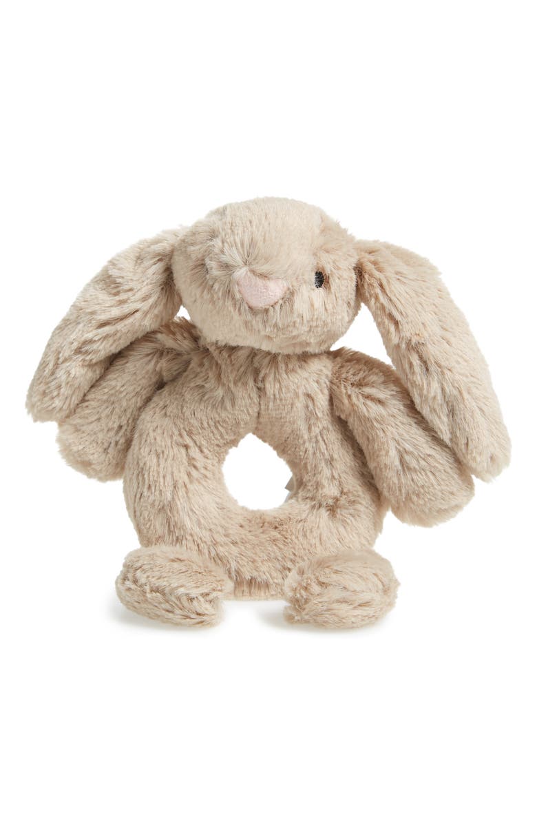 Jellycat 'Bashful Bunny' Grabber Rattle, Main, color, Beige