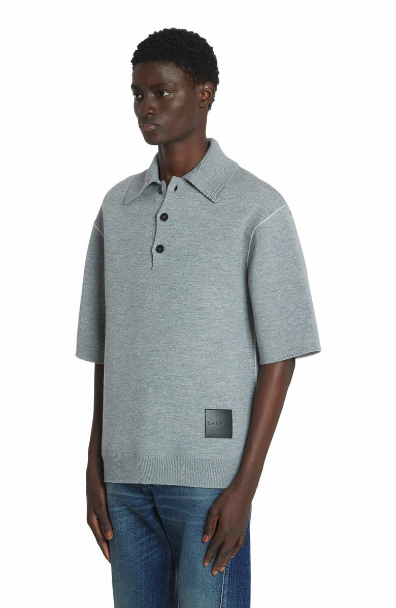 Lanvin Oversized Wool Polo Shirt, Alternate, color, 