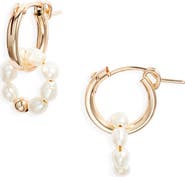 Set & Stones Pearl Halo Hoop Earrings