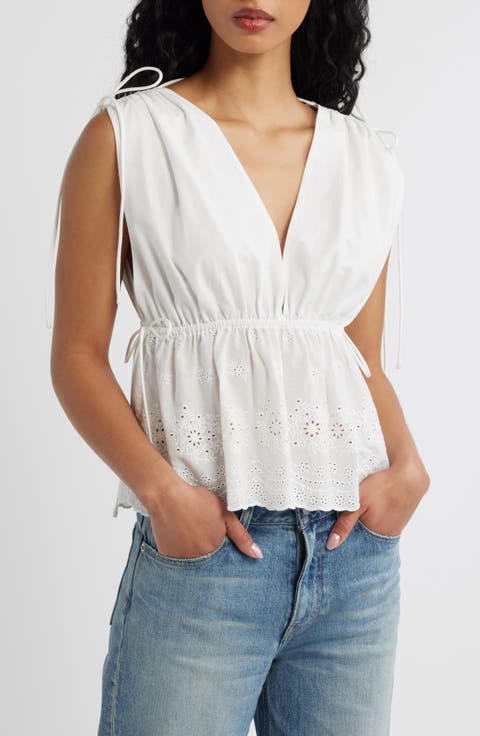 x Hannah Lovey Porter Goldie Cotton Eyelet Top (Nordstrom Exclusive)