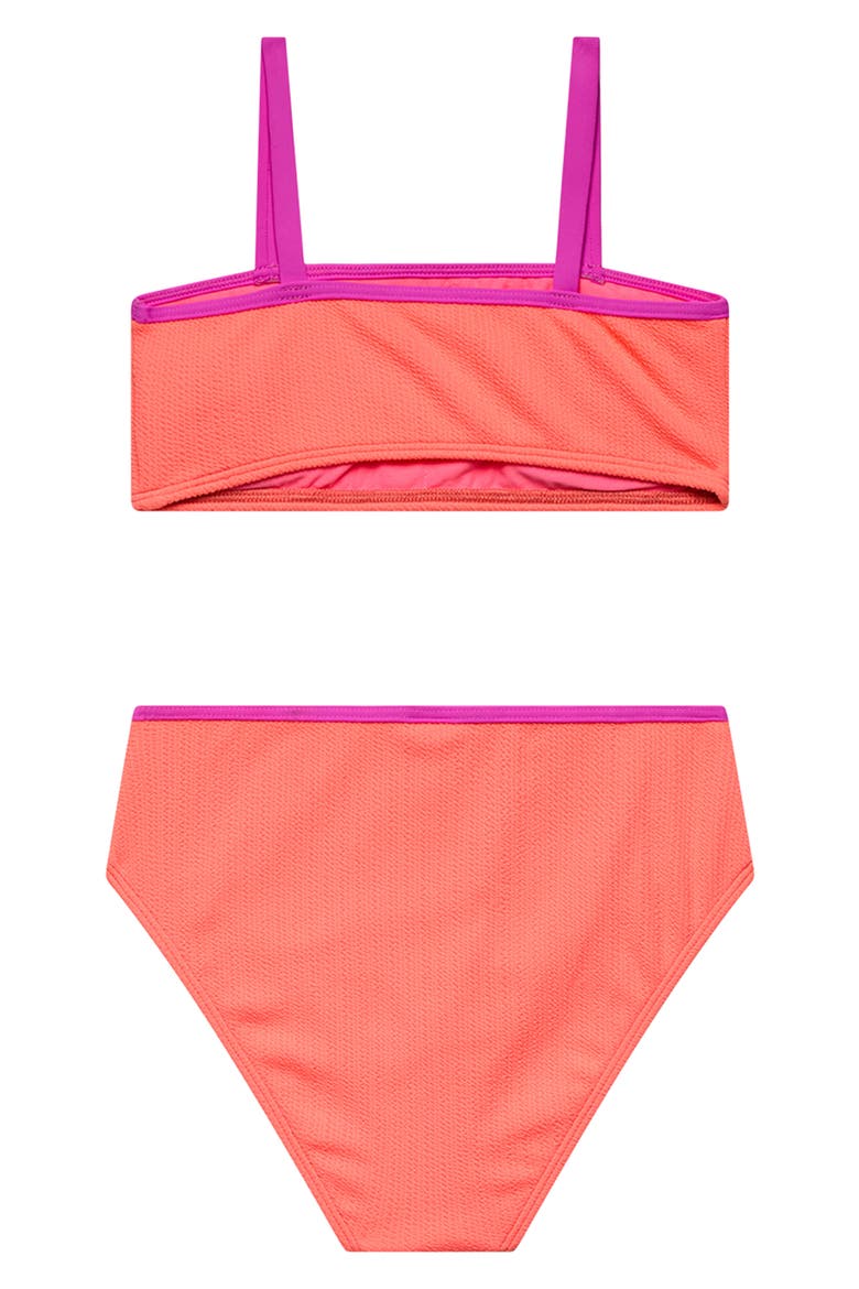 Kids' Textured Two-Piece Swimsuit, Alternate, color, SLUSHY