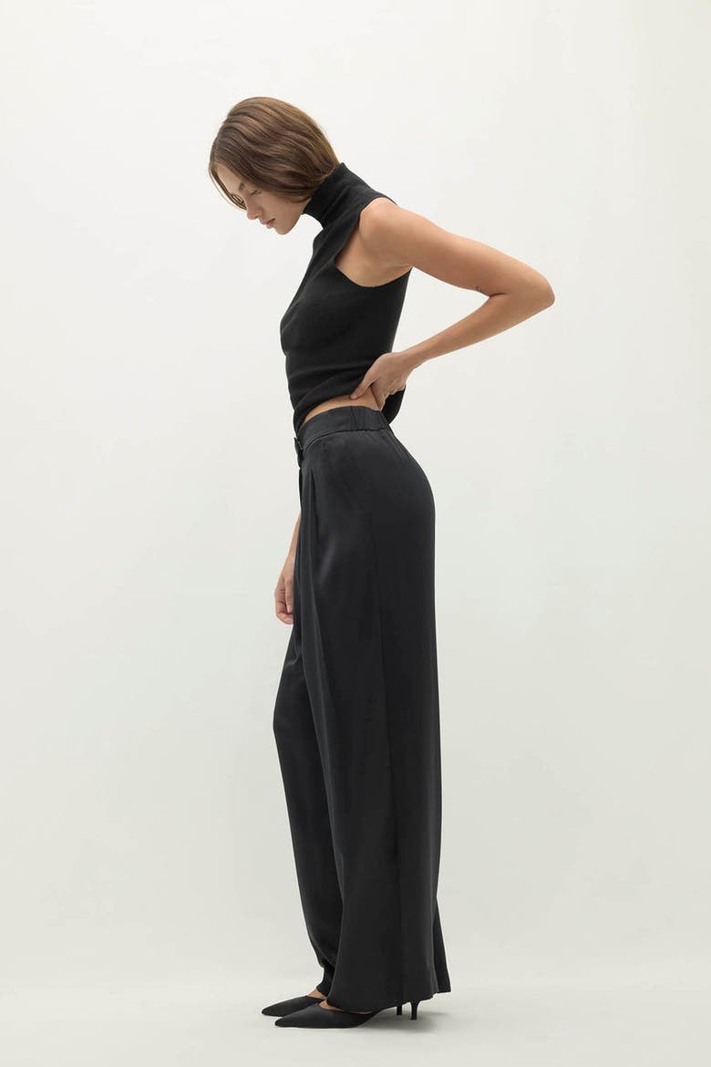 Rosalie Silk Trouser, Alternate, color, Black