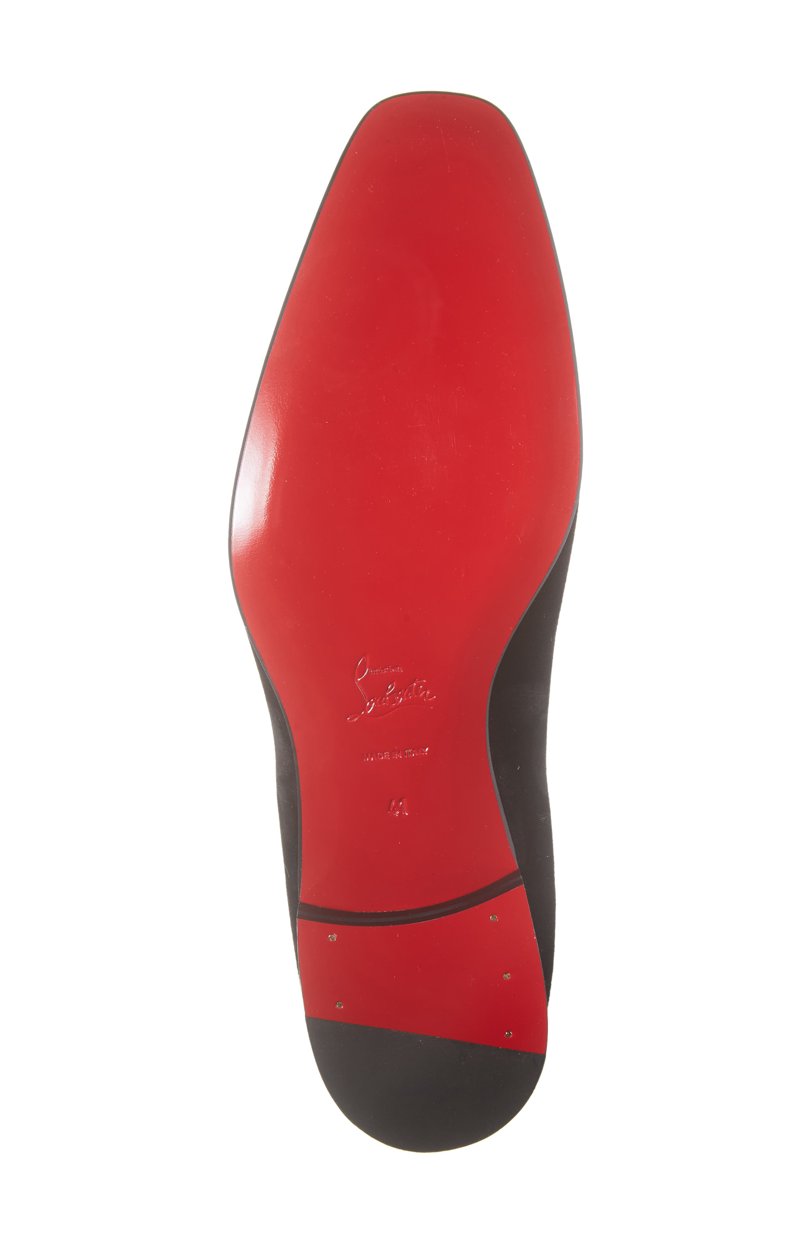 Christian Louboutin Dandelion Venetian Loafer, Alternate, color, Black Suede