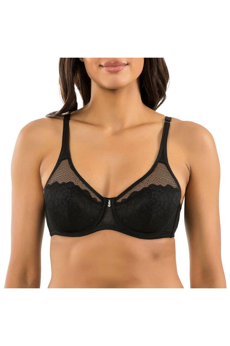 Luxlacy Full Coverage Unlined Wire Bra, Main, color, Black