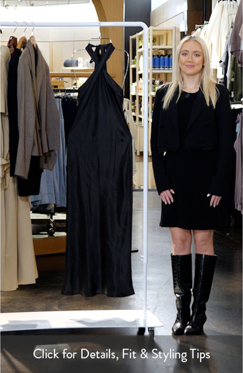 Grasie Halter Satin Maxi Dress, sales video thumbnail