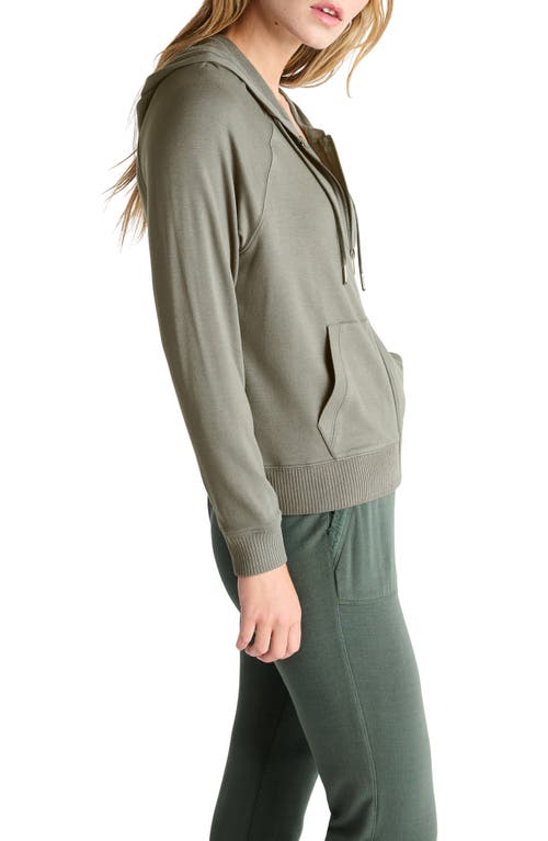 Splendid Supersoft Zip-up Hoodie In Soft Olive