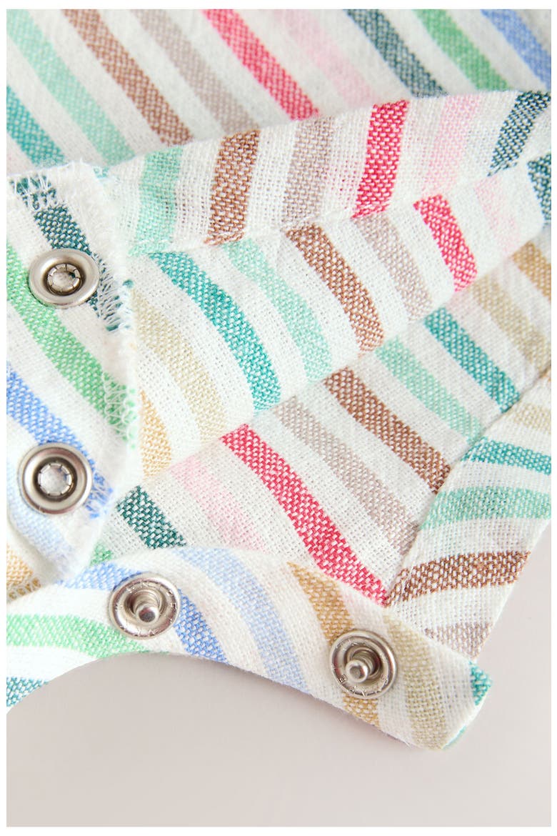 Multi Stripe Linen Blend Romper, Alternate, color, BLUE