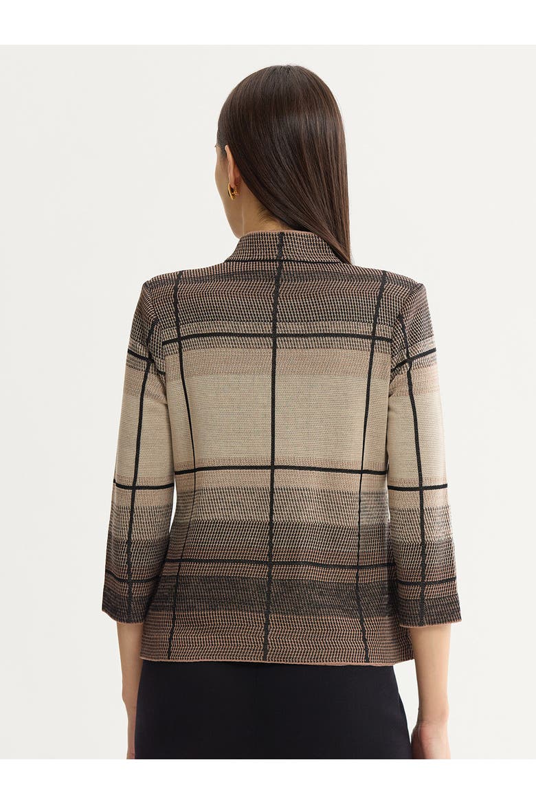 Ombre Grid Flat Knit Jacket, Alternate, color, Charmeuse/Biscotti/Black