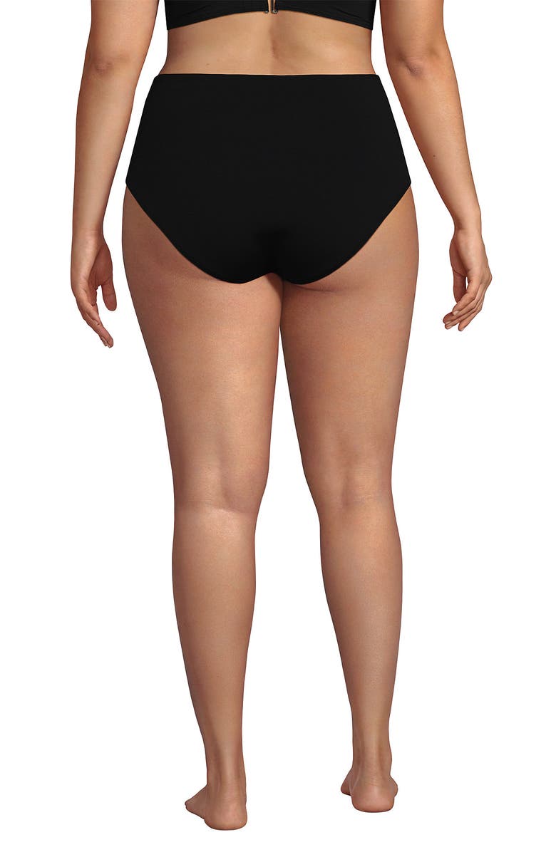 Lands' End Cheeky High Waisted Bikini Bottoms, Alternate, color, Black