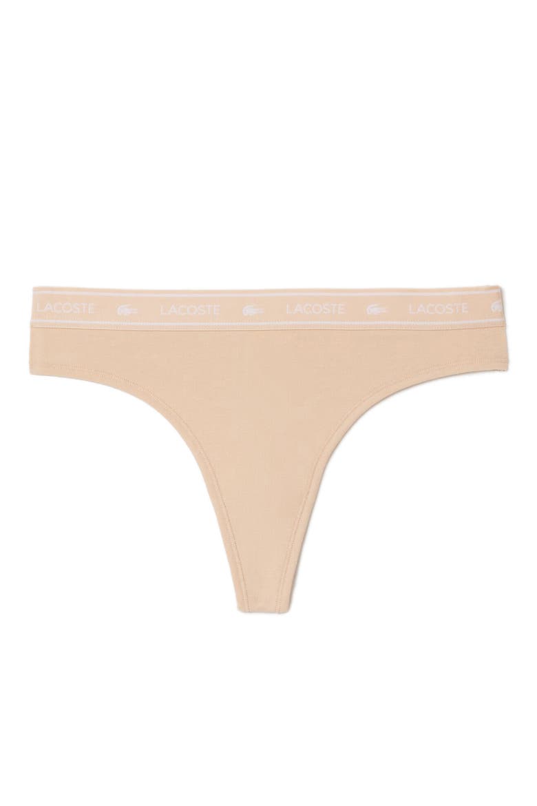 Stretch Cotton Jersey Thong, Alternate, color, BISCUIT