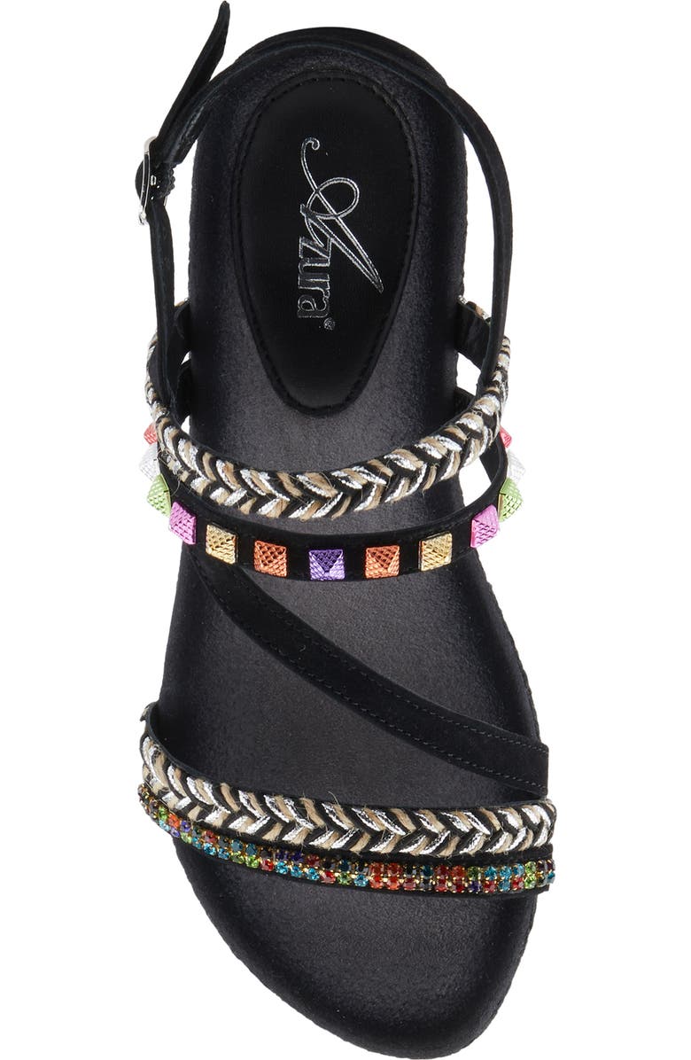 AZURA BY SPRING STEP Hugbug Wedge Sandal, Alternate, color, Black Multi