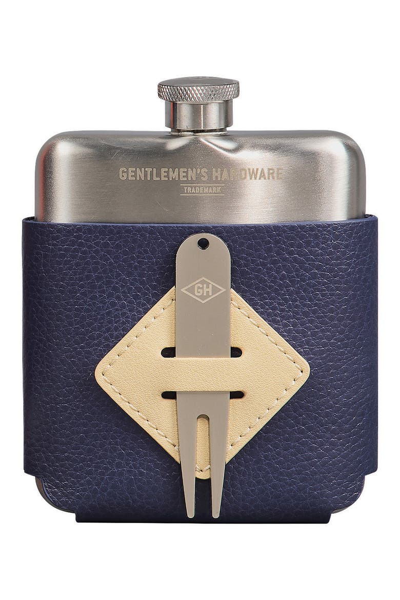 Golfer's Hip Flask & Divot Tool Set, Main, color, NO COLOR