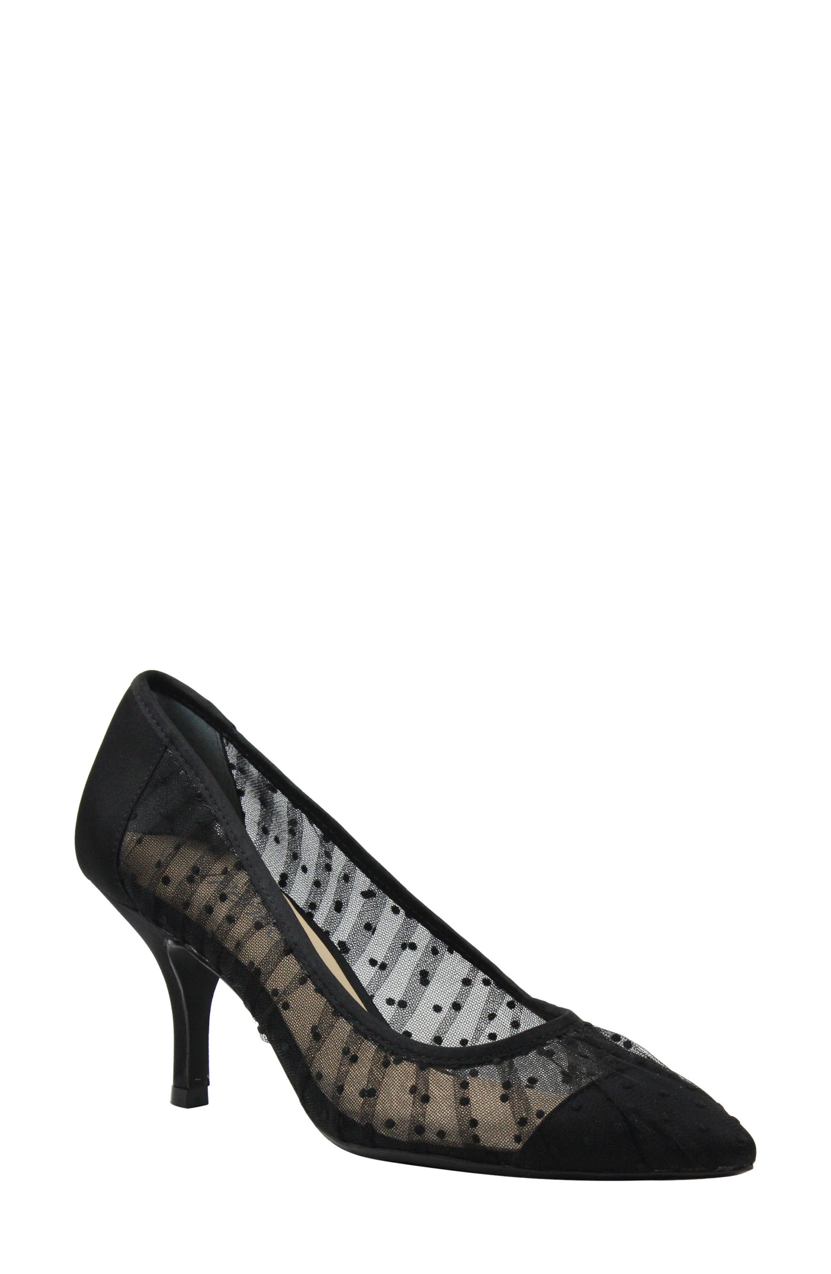 Ellian Pump, Main, color, BLACK SHEER FABRIC