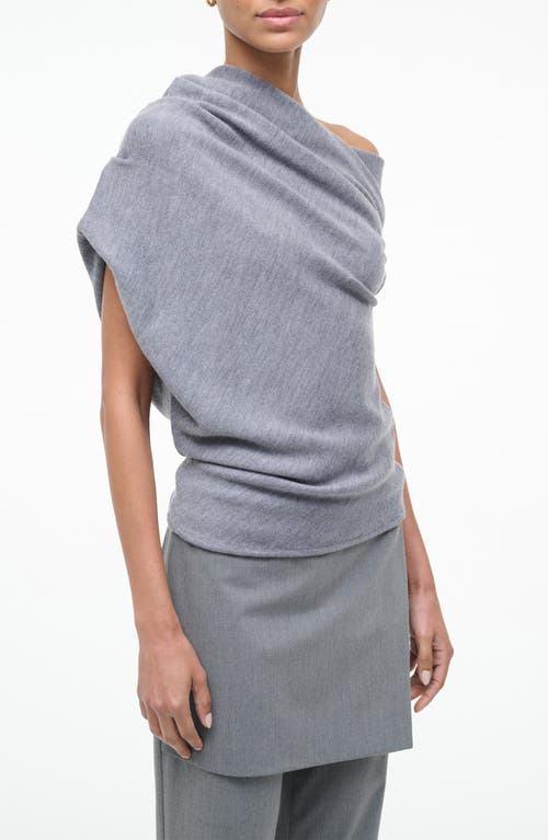 Staud Mabel One-shoulder Sweater In Gray