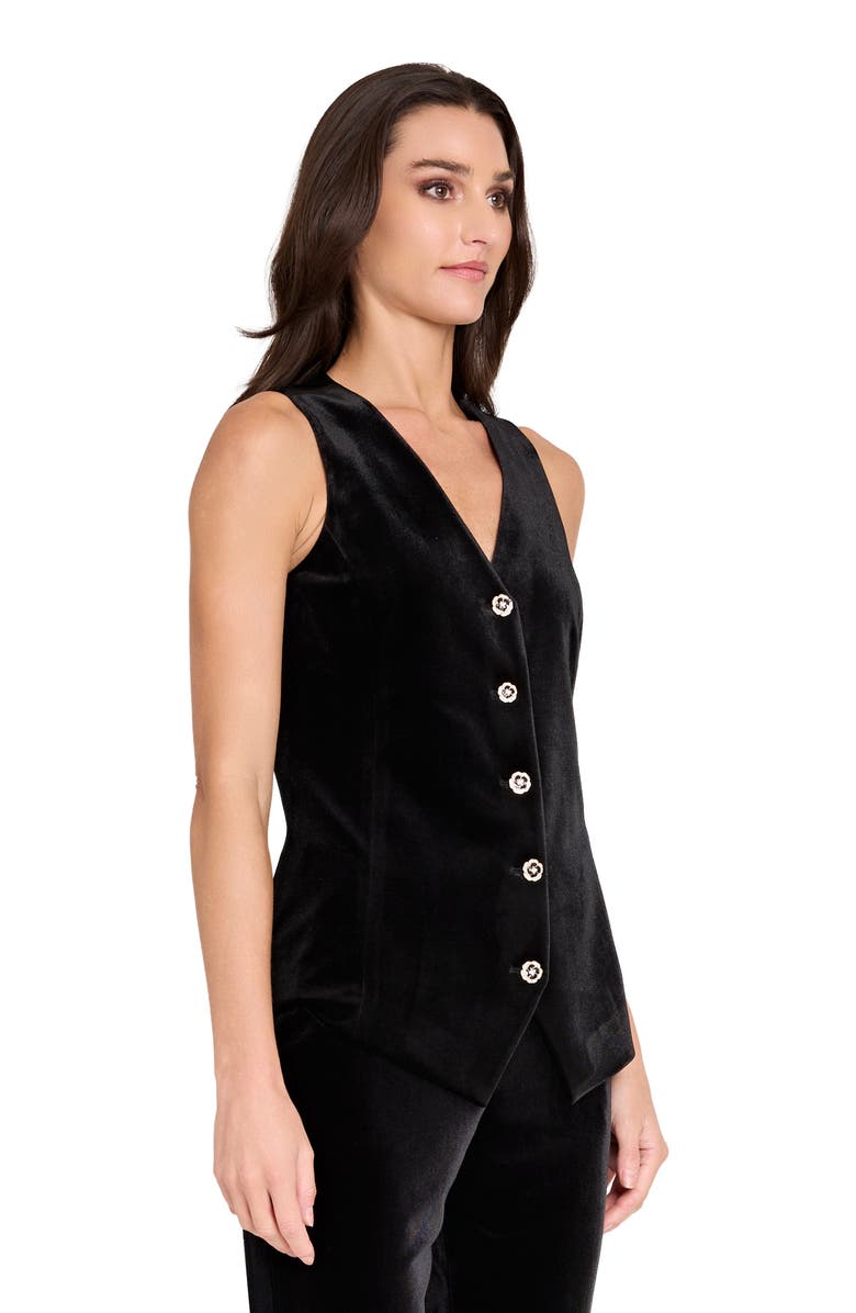 Tahari ASL Velvet Straight Leg Pants, Alternate, color, Black