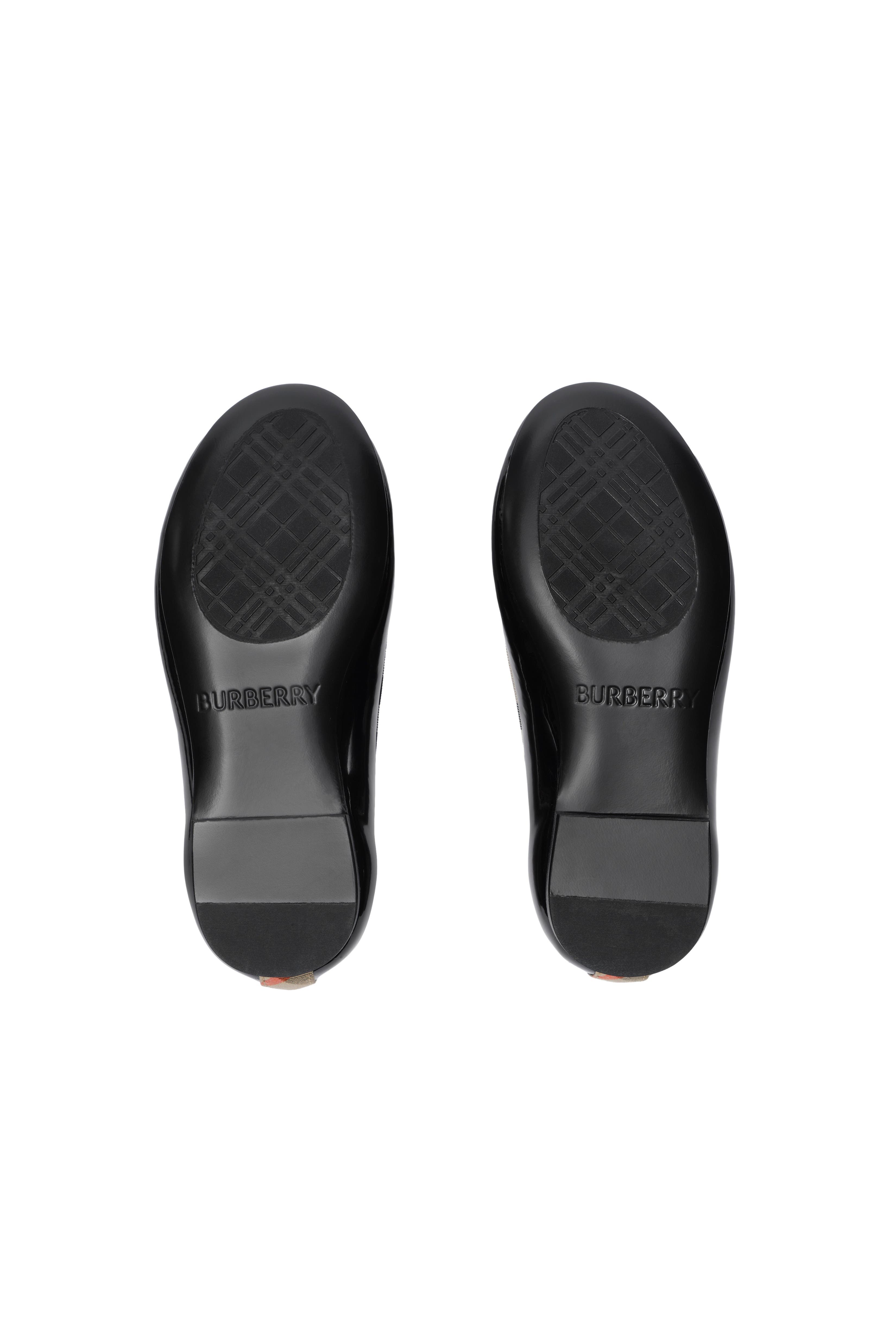 Check Trim Patent Ballerinas, Alternate, color, Black