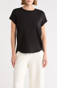 DKNY Roll Sleeve Cotton Blend T-Shirt