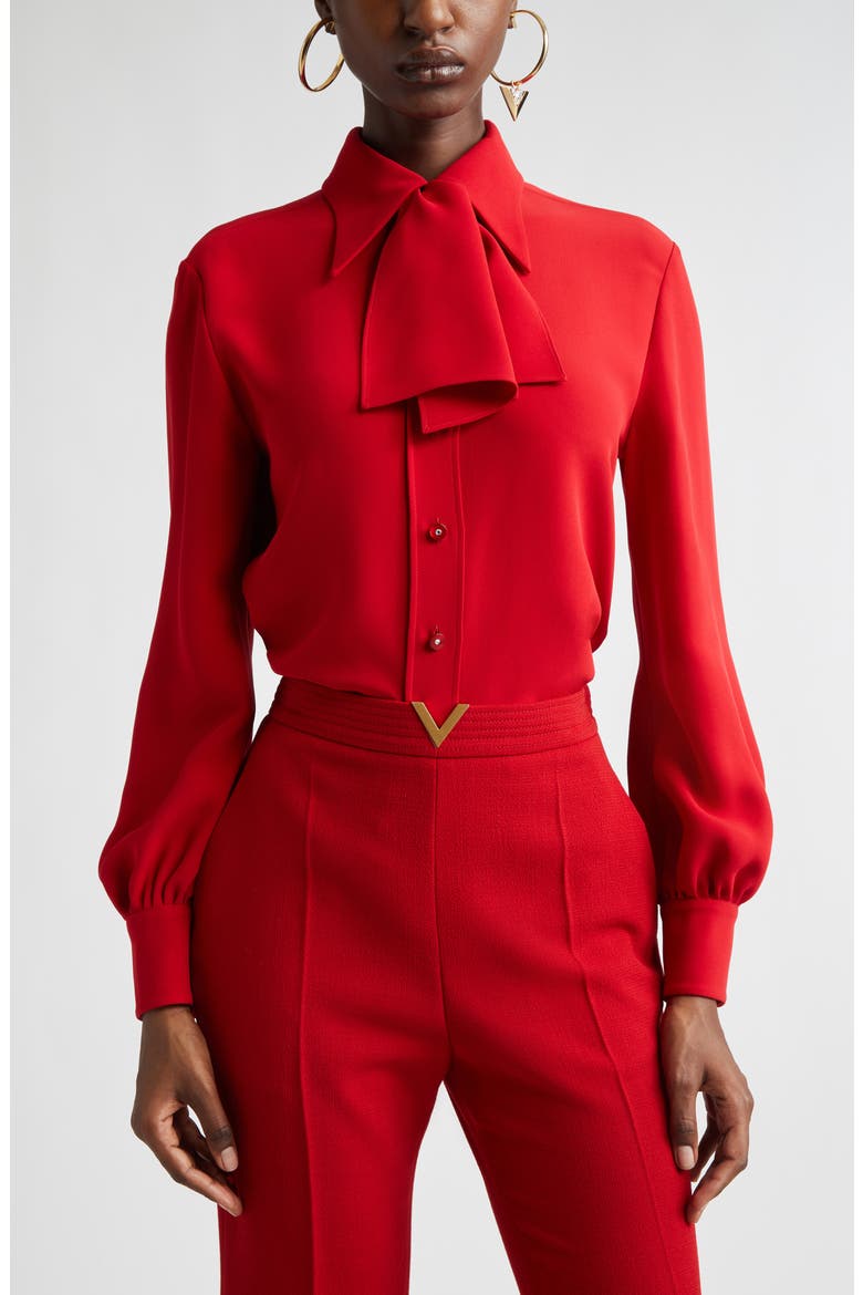 Solid Silk Cady Couture Button-Up Shirt, Main, color, PARIS