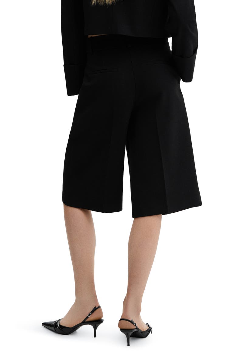 High Waist Straight Leg Bermuda Shorts, Alternate, color, BLACK