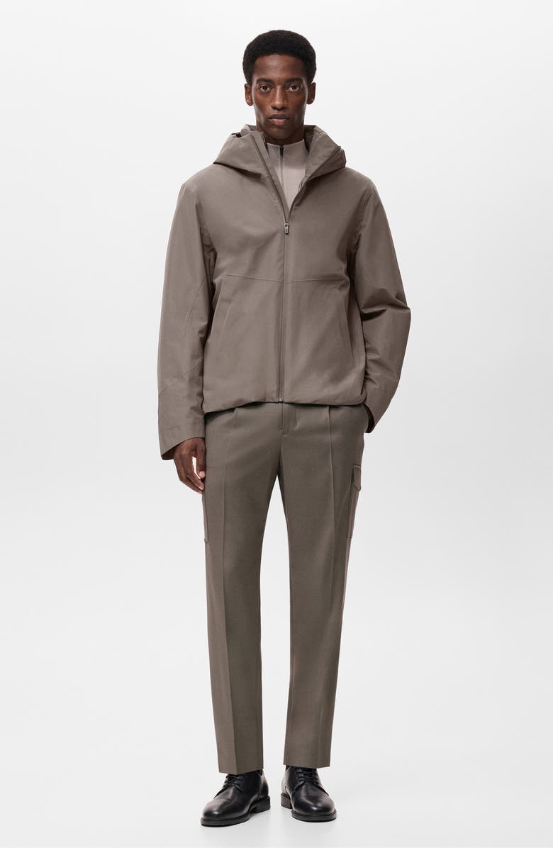 MANGO Slim Fit Thermolite<sup>®</sup> Pleated Cargo Pants, Alternate, color, Medium Brown