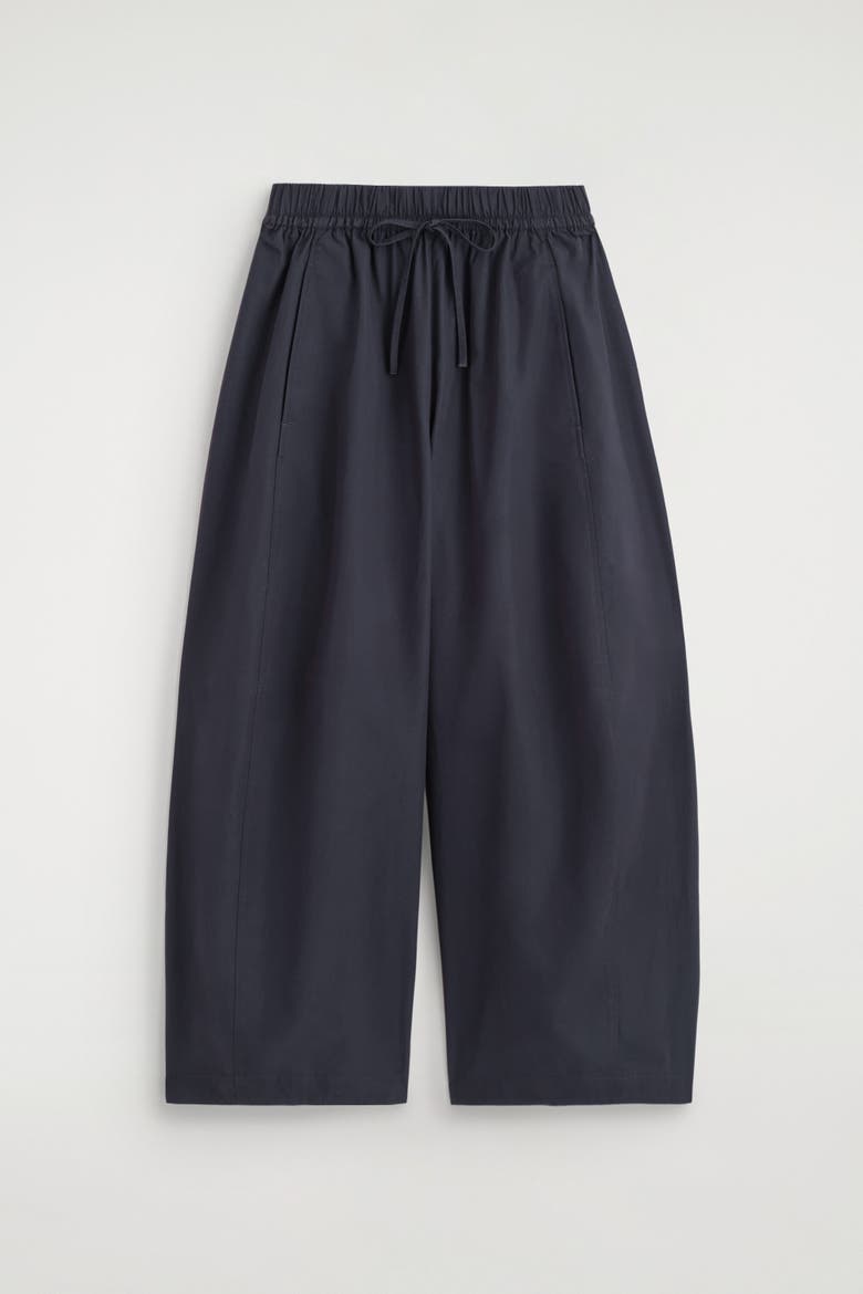 Elasticated Barrel-leg Pants, Alternate, color, NAVY