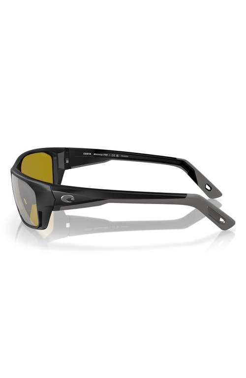 Costa Del Mar 57mm Polarized Rectangular Sunglasses In Black/sunrise Silver 580g