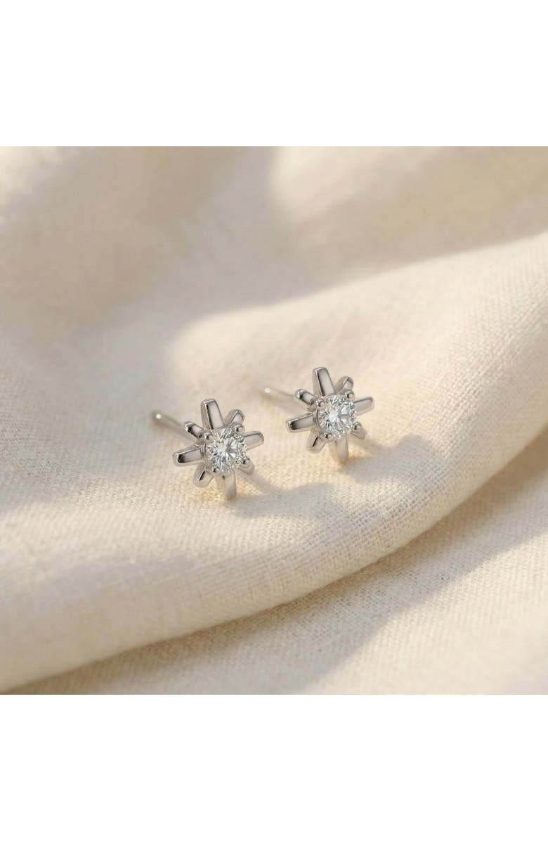 Bliss Diamond 1/3Ct Diamond Starburst Diamond Studs 14k Gold Lab Grown Earrings 1/3" Wide, Alternate, color, 14K White Gold