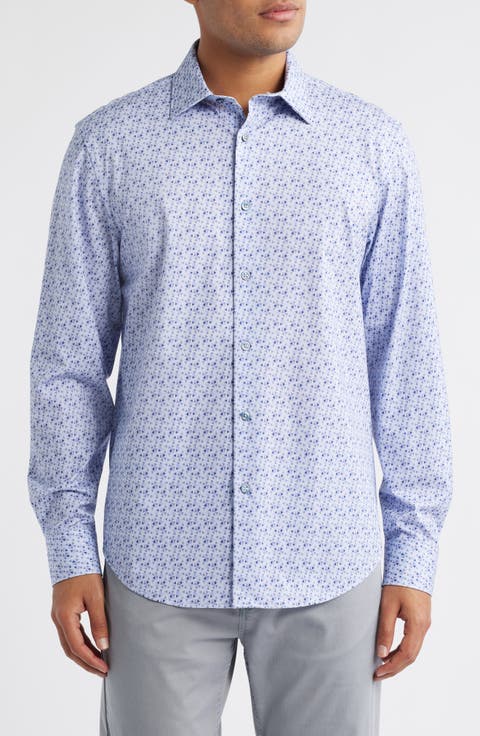 James OoohCotton® Geometric Print Button-Up Shirt