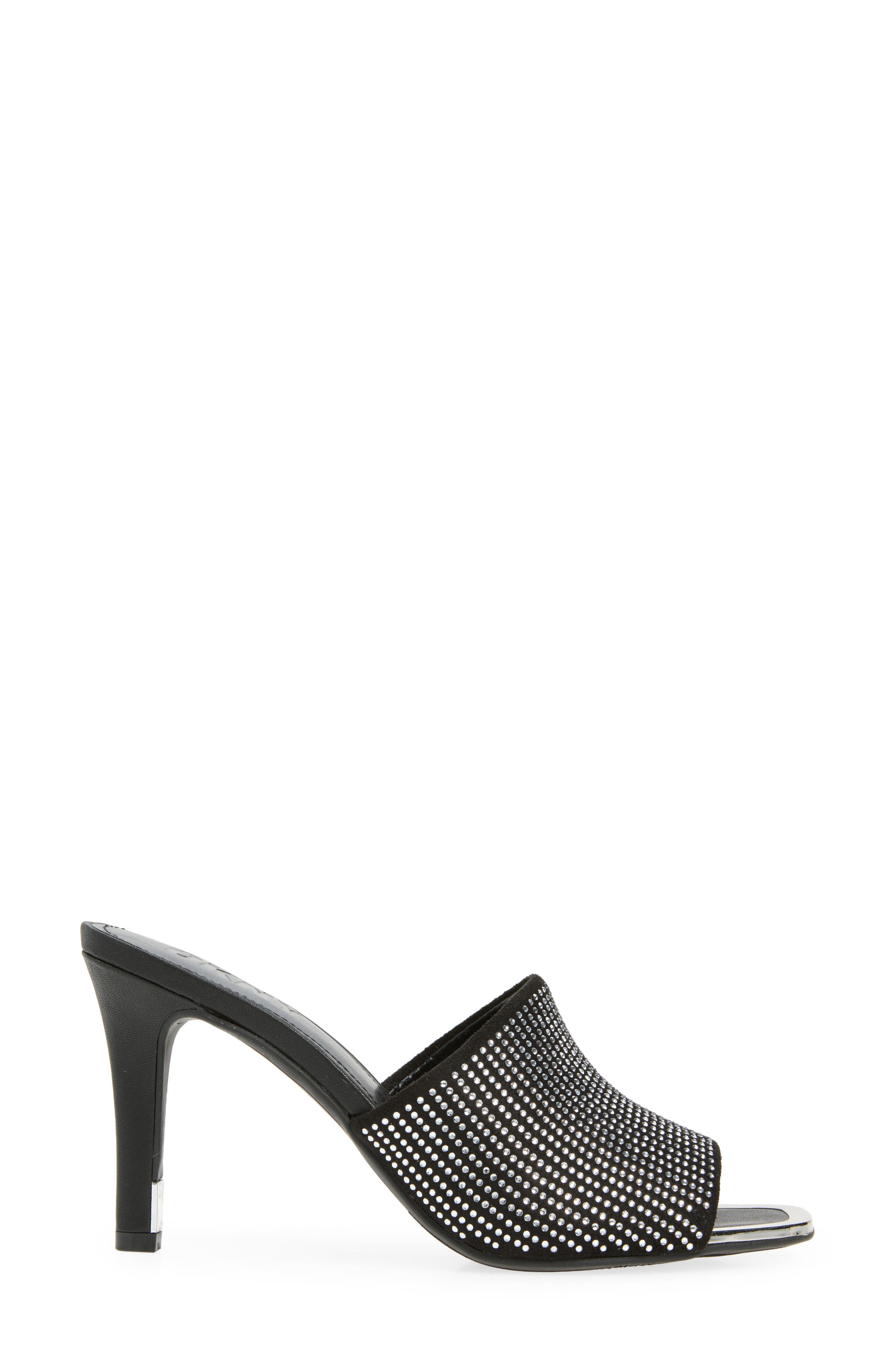 DKNY Bronx Rhinestone Sandal, Alternate, color, Clear/ Black