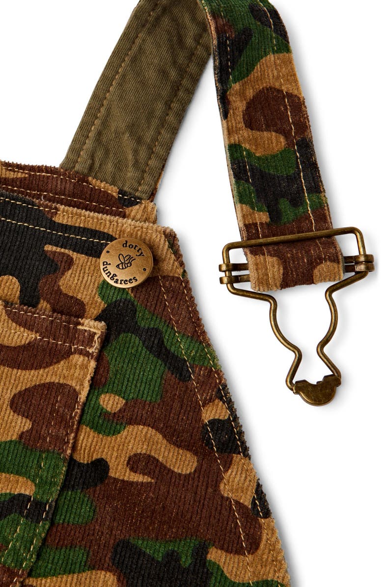 DOTTY DUNGAREES Kids' Camo Print Cotton Corduroy Overalls, Alternate, color,