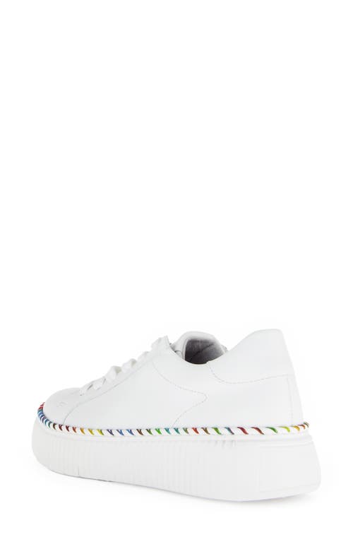 Gabor Rainbow Whipstitch Sneaker In White