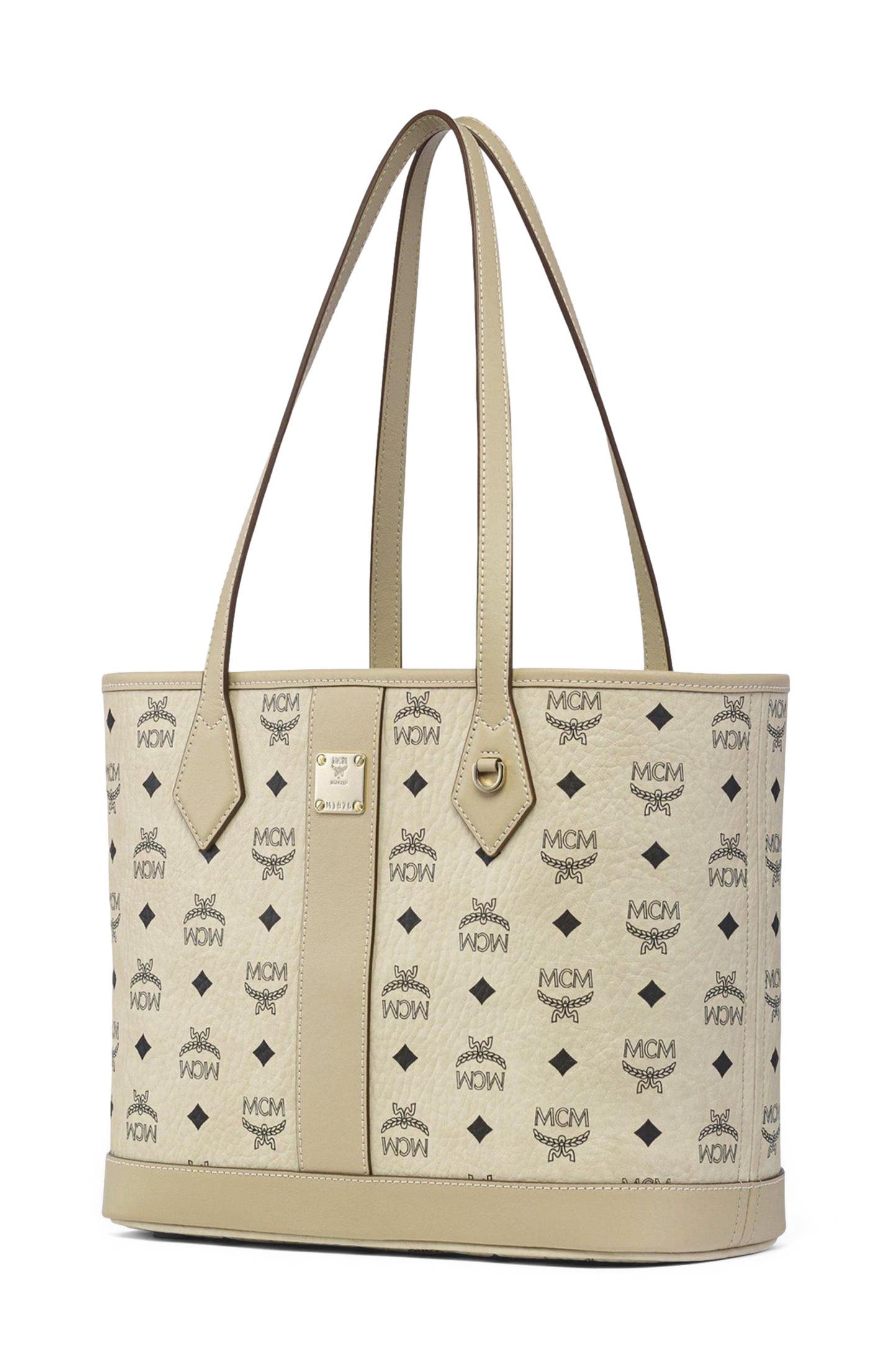 New Small Liz Shopper in Visetos, Alternate, color, Beige