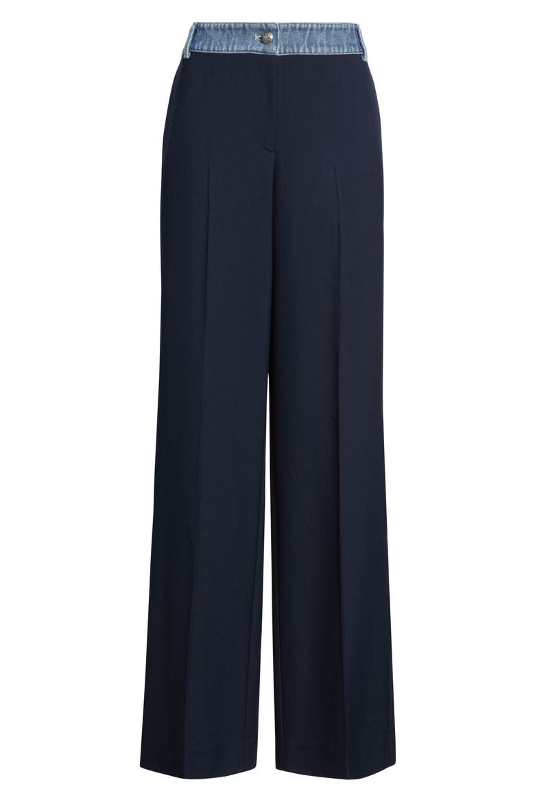 Poe Denim Contrast Pants, Alternate, color, NAVY