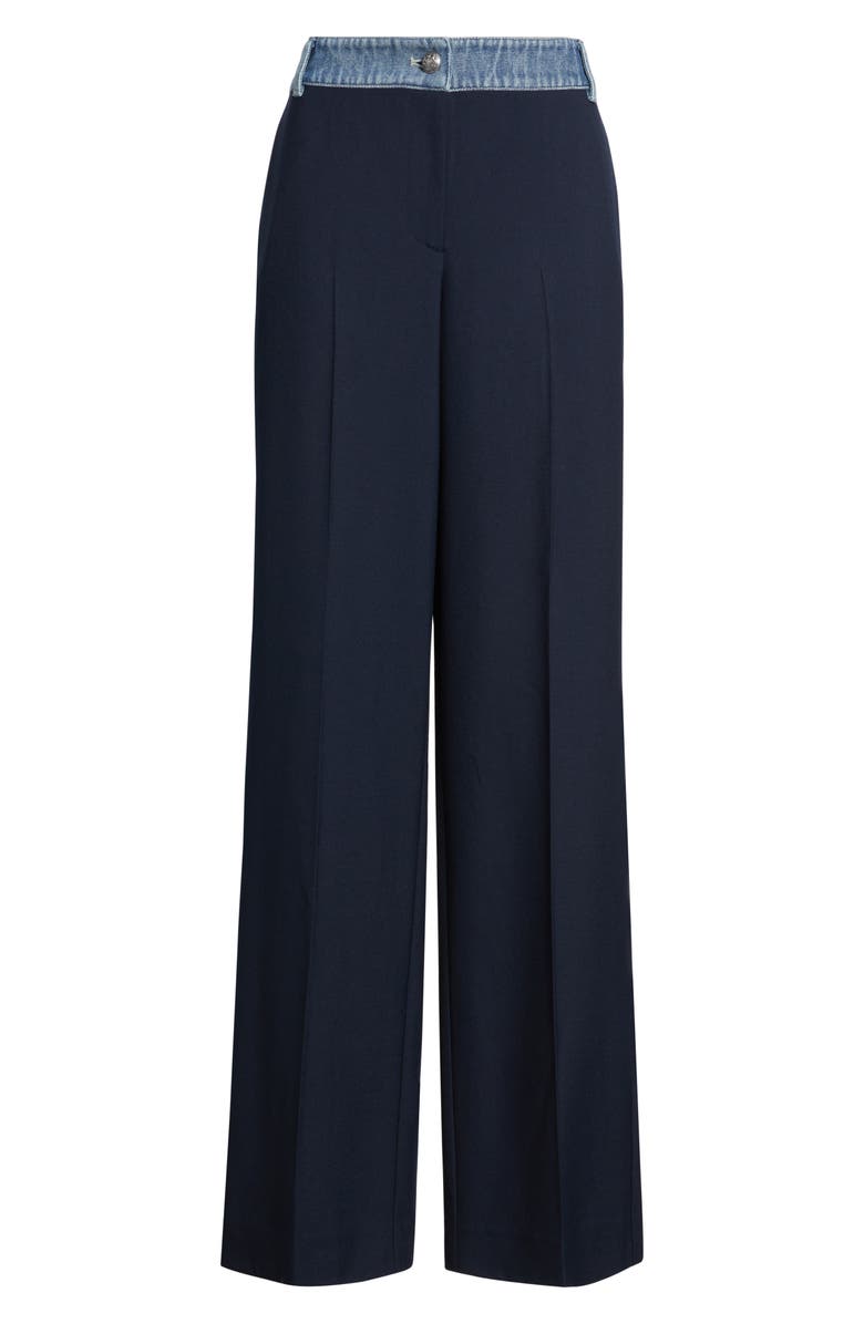 KOBI HALPERIN Poe Denim Contrast Pants, Alternate, color, Navy