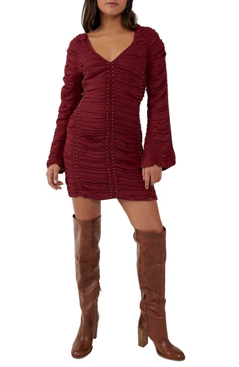 Western Romance Long Sleeve Minidress