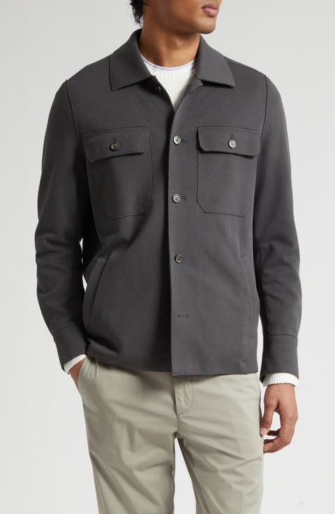 Stretch Cotton Blned Overshirt