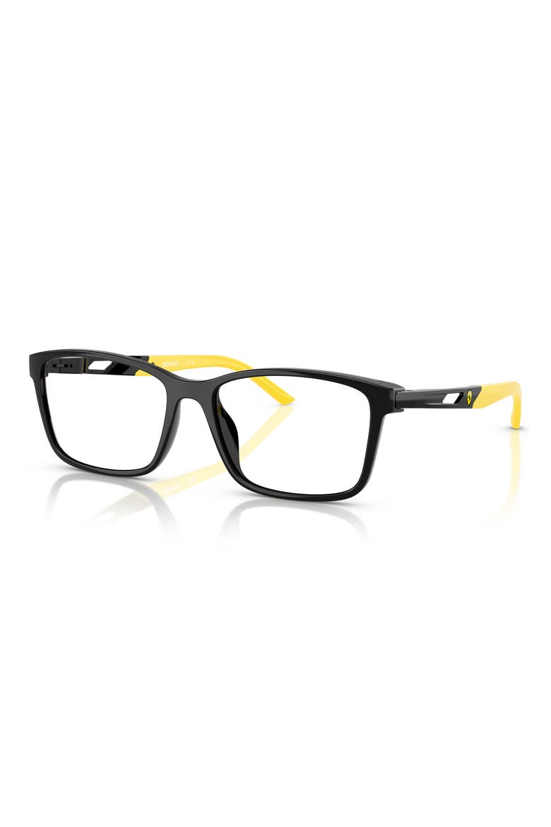 57mm Pillow Optical Glasses, Alternate, color, BLACK/ YELLOW