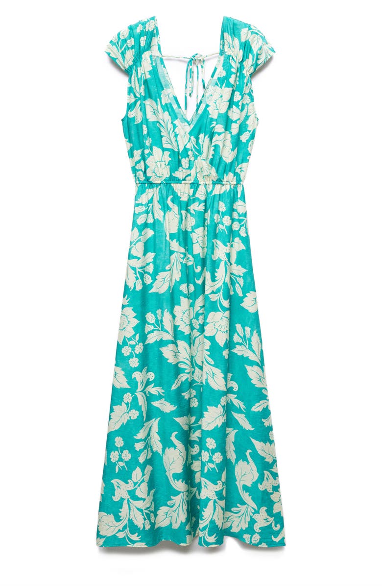 MANGO Floral Ruched Dress, Alternate, color,