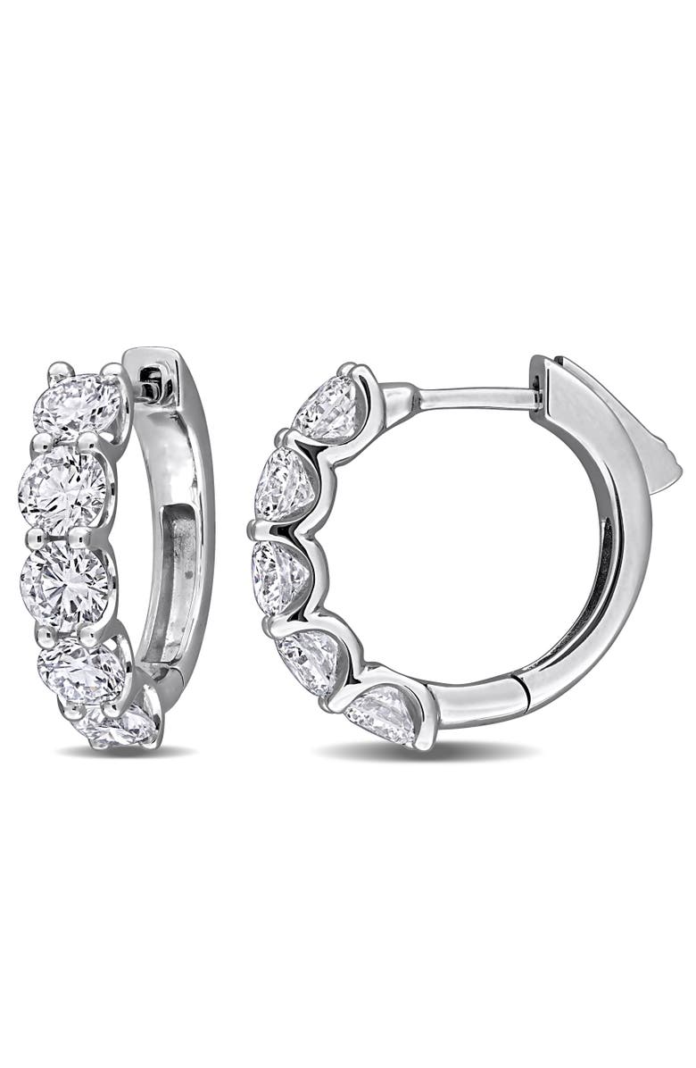 Julianna B. 2 1/2ct. t.w. Lab-Grown Diamond Hoop Earrings 14k, Main, color, White Gold