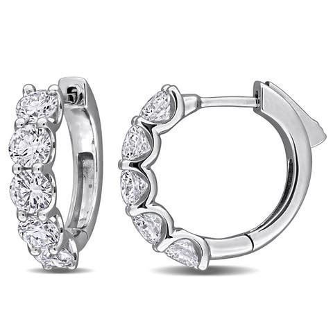 2 1/2ct. t.w. Lab-Grown Diamond Hoop Earrings 14k