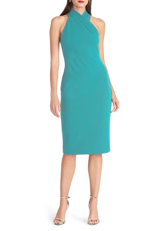 Harland Crossover Halter Midi Dress