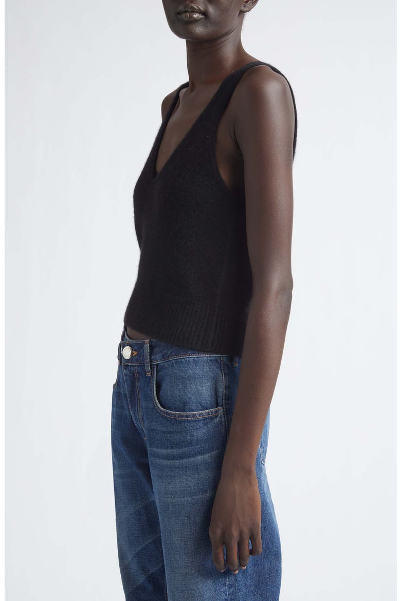 The Reese Cashmere & Silk V-Neck Tank, Alternate, color, BLACK
