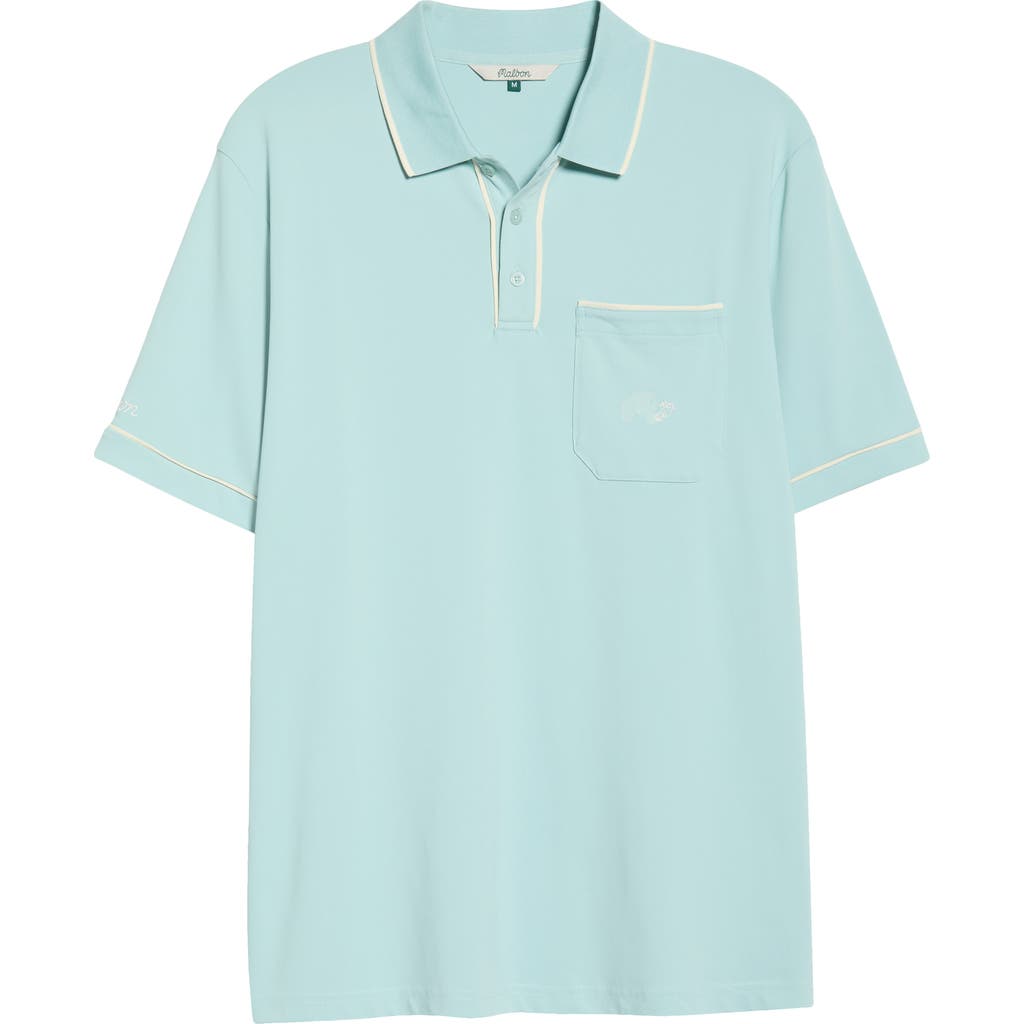 Malbon Golf Dove Piqué Performance Golf Polo in Light Blue  product