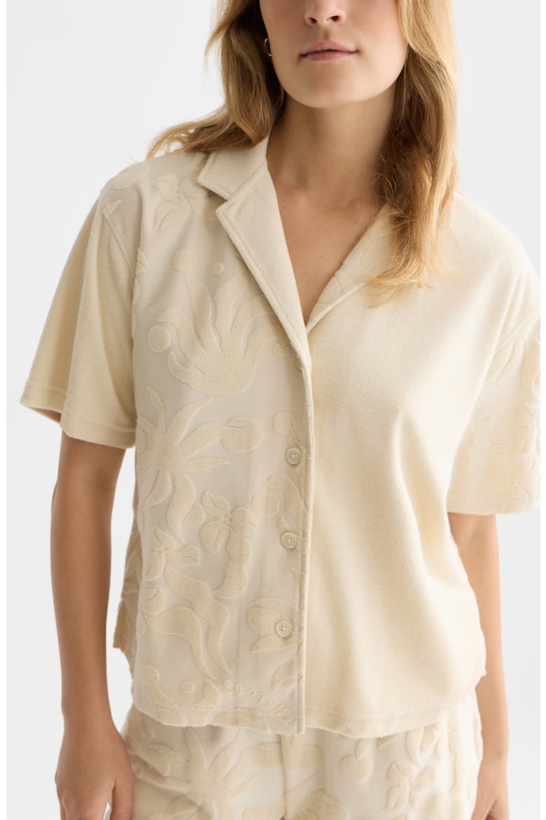 Terry Cloth Camp Shirt, Alternate, color, FOG