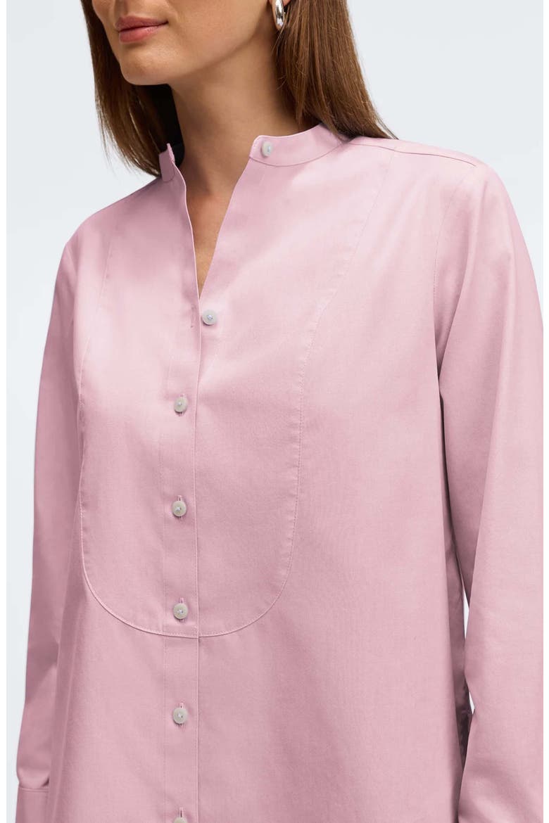 Kris Tux Bib Cotton Button-Up Shirt, Alternate, color, CHAMBRAY PINK