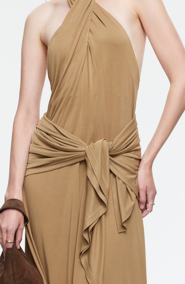 LIONESS Heavenly Maxi Halter Dress, Alternate, color, Topaz