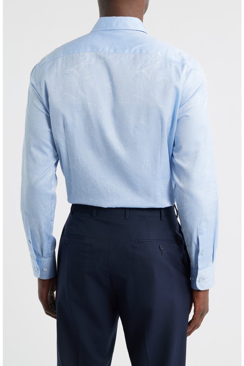 Roma Regular Fit Light Blue Paisley Jacquard Cotton Dress Shirt, Alternate, color, INDACO