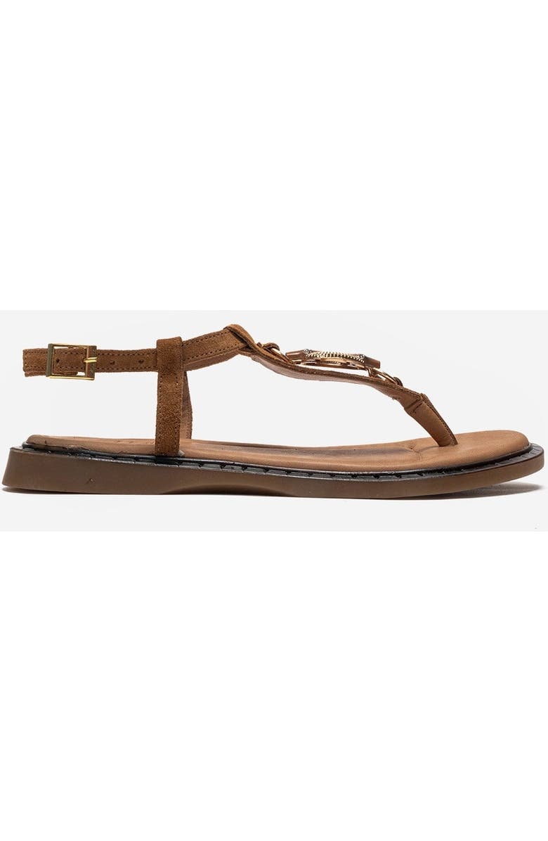 Forever & Always Shoes Tiana Leather Buckled Sandal, Alternate, color, Cognac Suede